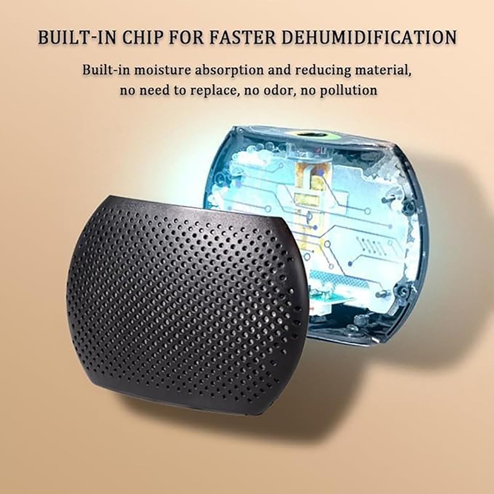 Deumidificatore Ricaricabile, Mini Deumidificatore Wireless Portatile con Indicatore Intelligente, Deumidificatore ABS Silenzioso per Armadio, Bagno, Camera da Letto, Auto, Cassetto