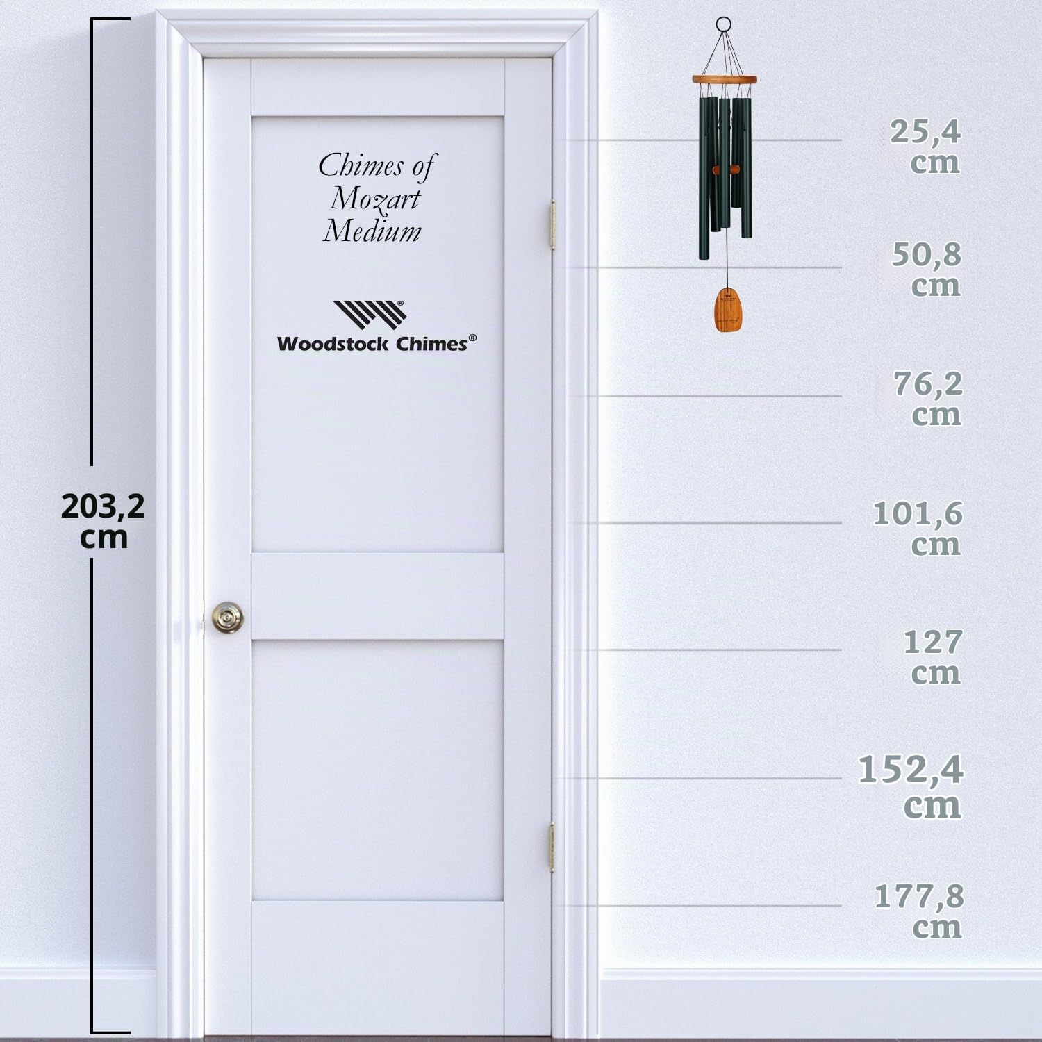 Woodstock Windspiel Mozart, Grün, 63,5 cm