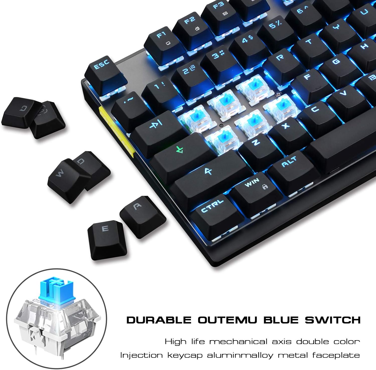 🛒 Crazy Deals Motospeed 2.4GHz Wireless/USB Wired Mechanical Keyboard 104Keys Led Backlit Blue Switches Gaming Keyboard for Gaming and Typing,Compatible for Mac/PC/Laptop