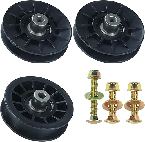 Paquete de 2 poleas 532194326 con polea 532194327 que reemplazan a la polea tensora Craftsman 194326, polea tensora 194327 para Husqvarna YTH22v46,