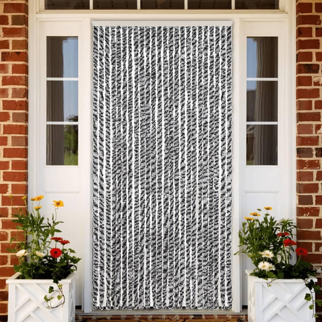 Hothingwell Zasłona przeciw owadom Chenille 100 x 230 cm czarno-biała