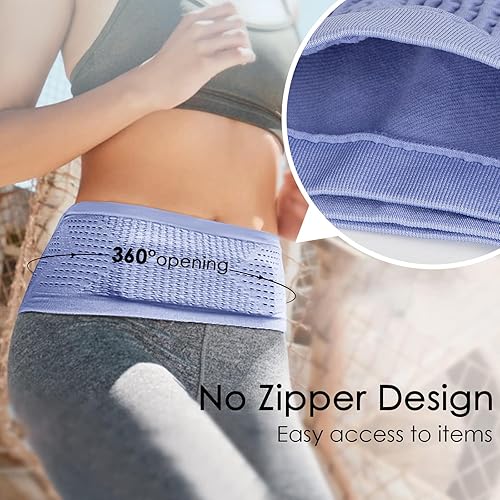 Miniatura 9 de Cinturón delgado para correr, cinturón para correr para hombres y mujeres, cinturón de cintura de viaje para dinero y pasaporte, Negro -