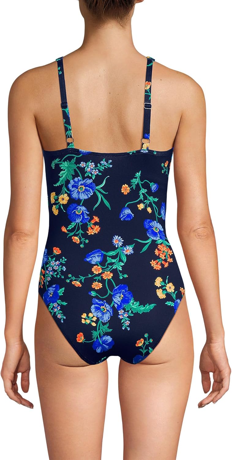 Lands' End Women's Sweetheart Underwire Wrap One Piece Swimsuit