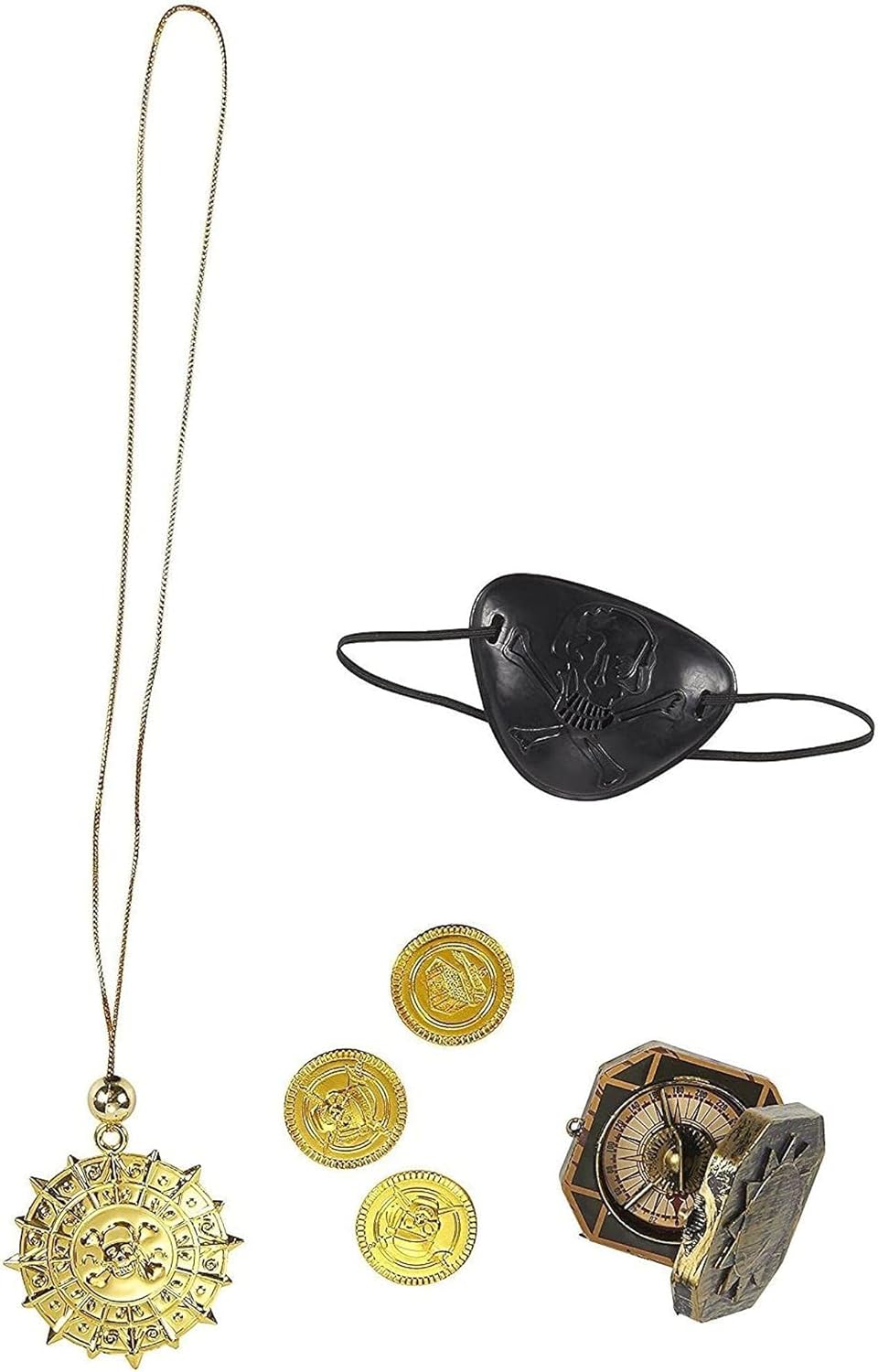 Vista 6 de Blue Panda Disfraz de pirata para niños 13 piezas