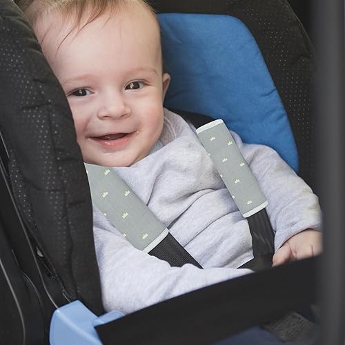 Miniatura 7 de CUXFLS Funda para correa de bebé para niños, 2 almohadillas para cinturón de seguridad de automóvil, protector de almohadilla para el cuello del