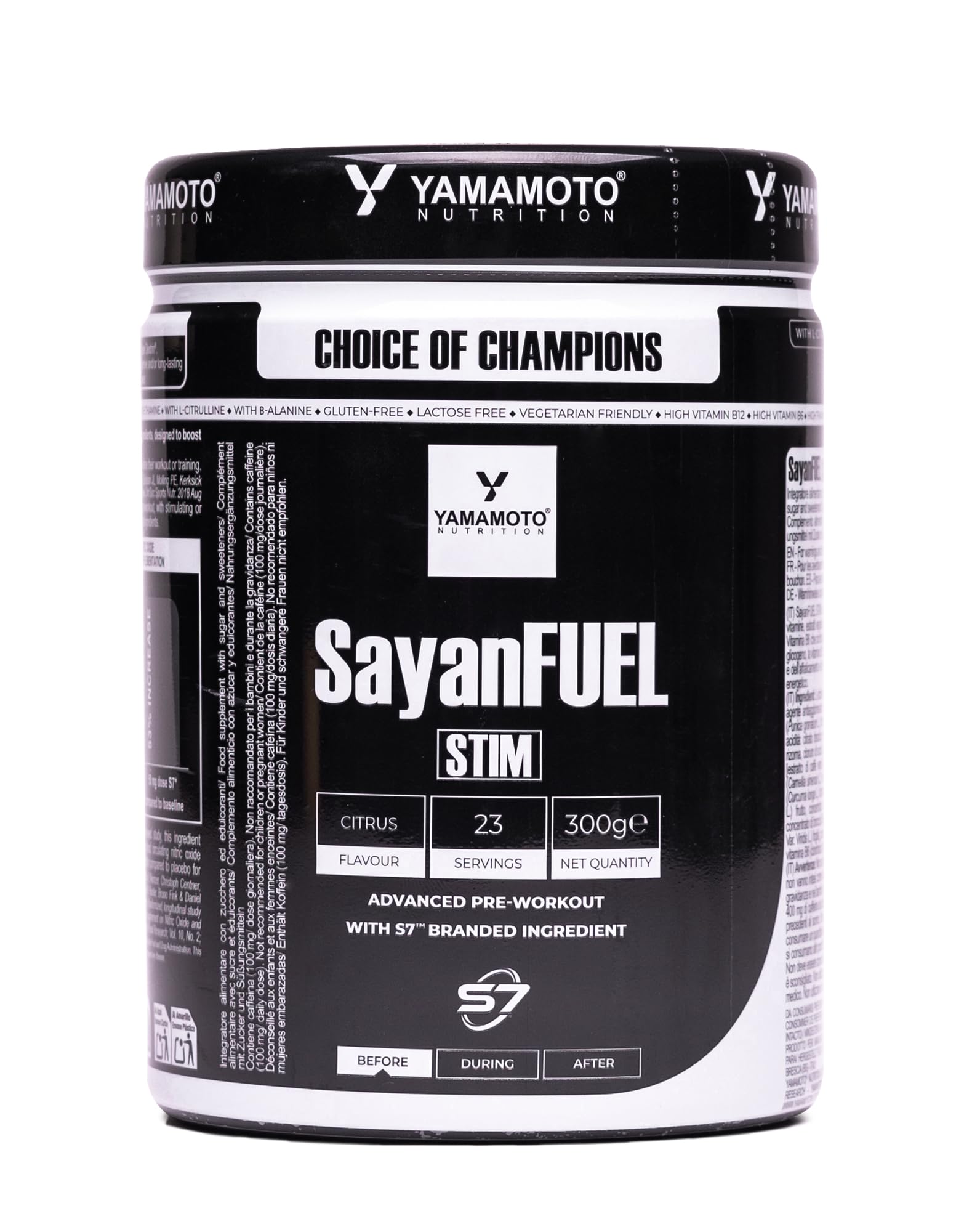 Yamamoto Nutrition Sayanfuel, Pre-Workout Stimolante, Produzione di Ossido Nitrico e Pump, Sostiene le Prestazioni, Ritarda la Sensazione di Stanchezza