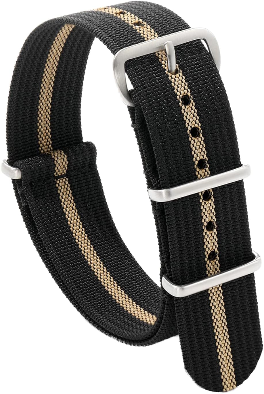 18mm 20mm 22mm Watch band with Stainless Steel Buckle, Waterproof Nylon Watch Strap for Men & Women