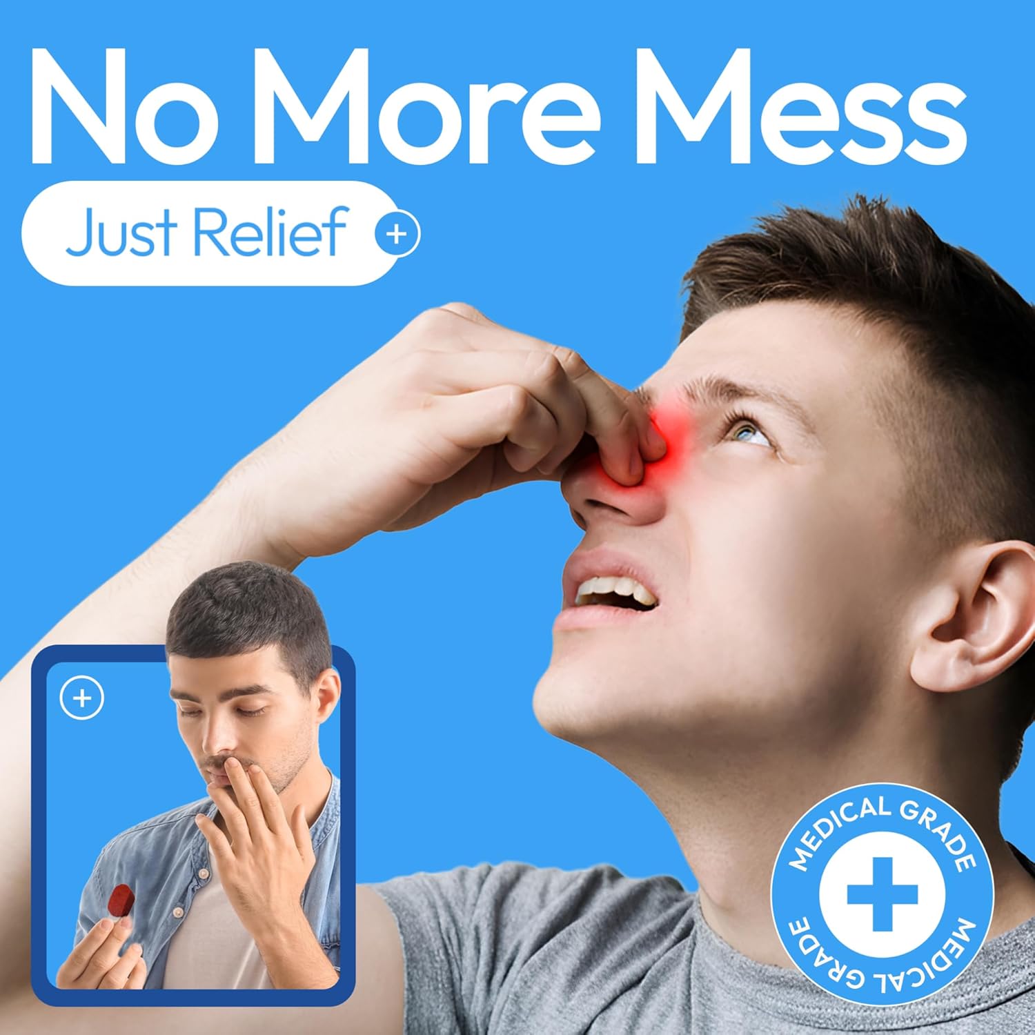 Nose Bleed Stopper - Nasal Plugs for Kids, Adults & Seniors, Instant-Acting Non-Stick Plugs - Disposable Zero-Chemical Bloody Nose Solution for Emergency Supplies & Travel - 12 Counts
