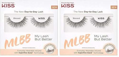 KISS MLBB My Lash But Better Everyday - Pestañas postizas de volumen con tecnología de banda superfina fáciles de aplicar reutilizables libres de