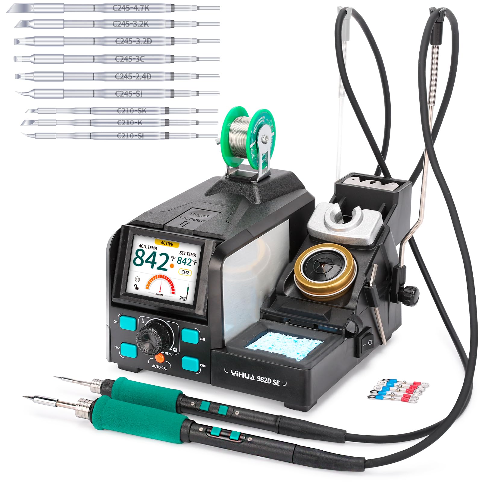 Photo 1 of YIHUA 982D SE 200W Micro Soldering Kit with Precision Soldering Iron Station with 11 Soldering Tips, Lead-Free Solder, Auto Temperature Calibration Function