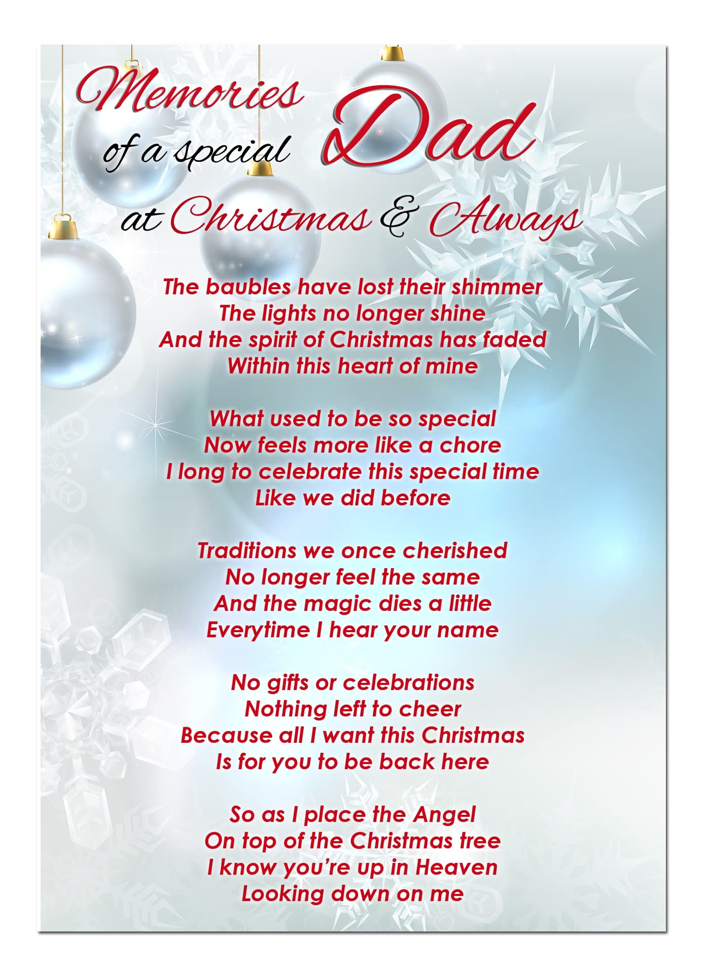 Daughter Christmas Memorial Grave Card - Eco & Guaranteed - View #10