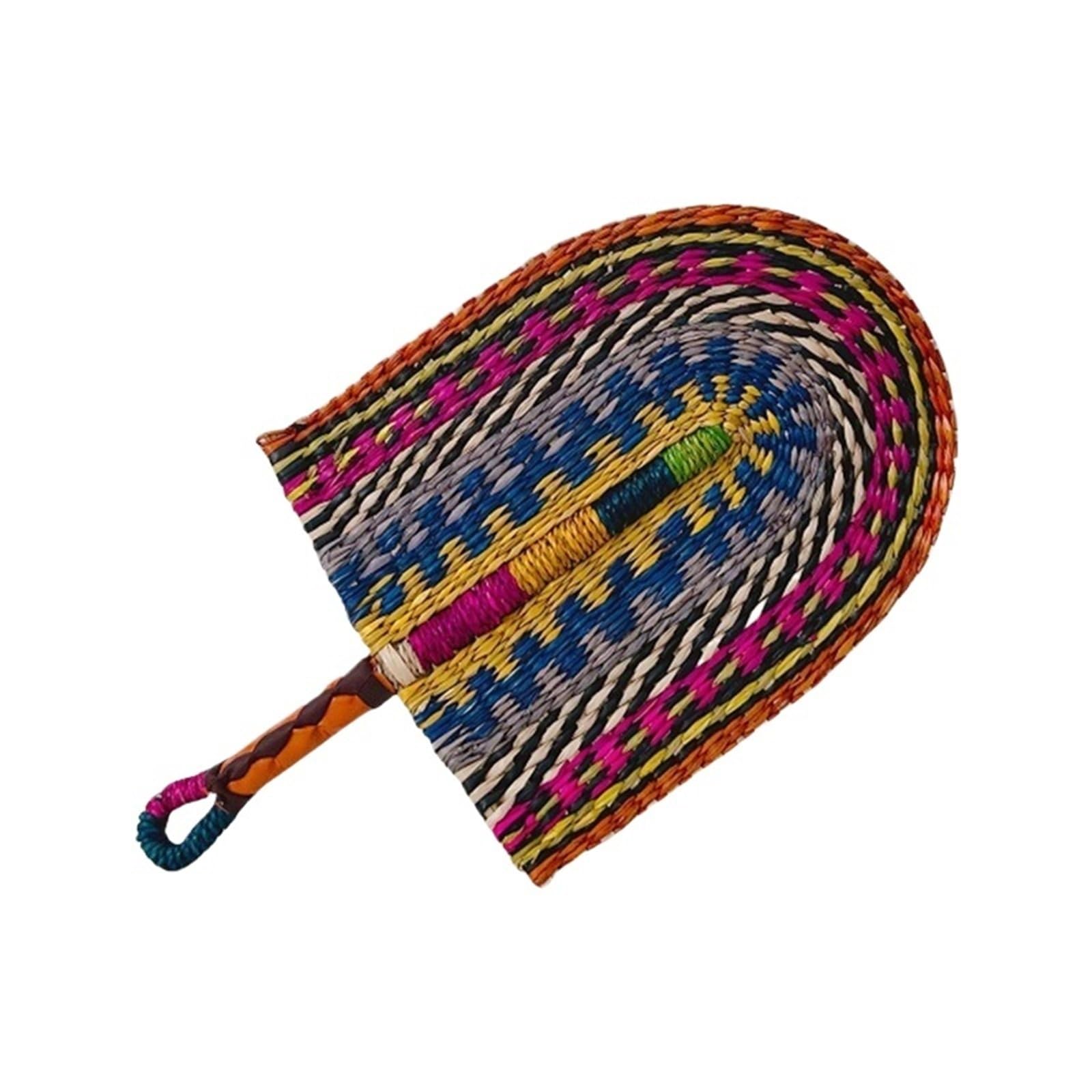 WJLYDM Summer Cooling Cattail Fan Straw Handwoven Grass Home Wall Hanging Decoration Crafts(Color1)