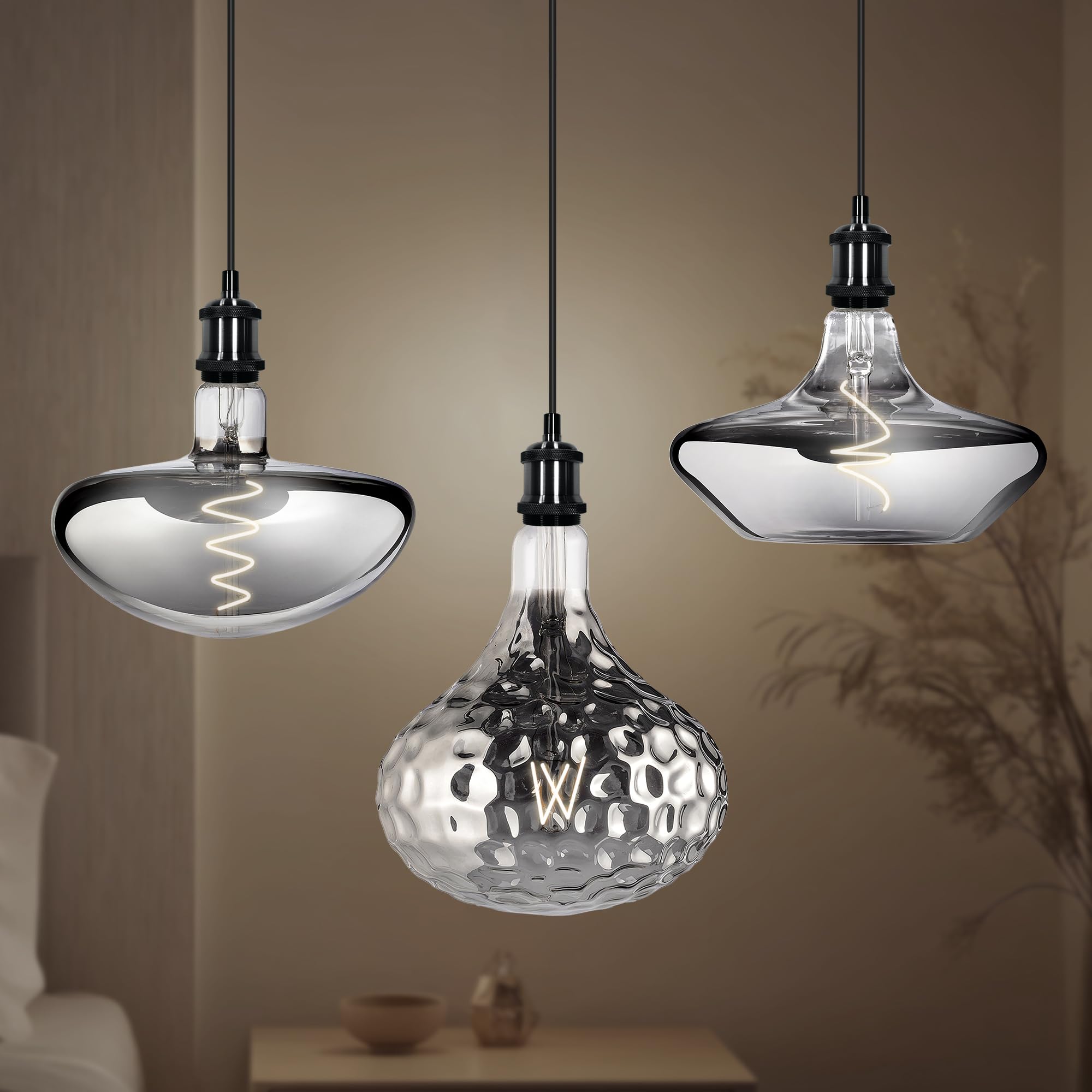 Suprema, Lampadina LED Decorativa Giant, Dimmerabile, Luce Calda, Attacco E27 (Smoke vetro lavorato)