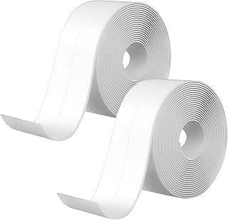 2 Pack Caulk Tape Sealant Strip, PVC Self Adhesive Tub Caulk Strip Tape, Sealant Tape, Used for Toilet Bowl Bathroom Bathtub Kitchen Floor Wall Edge (1.5" x 10.5Ft)