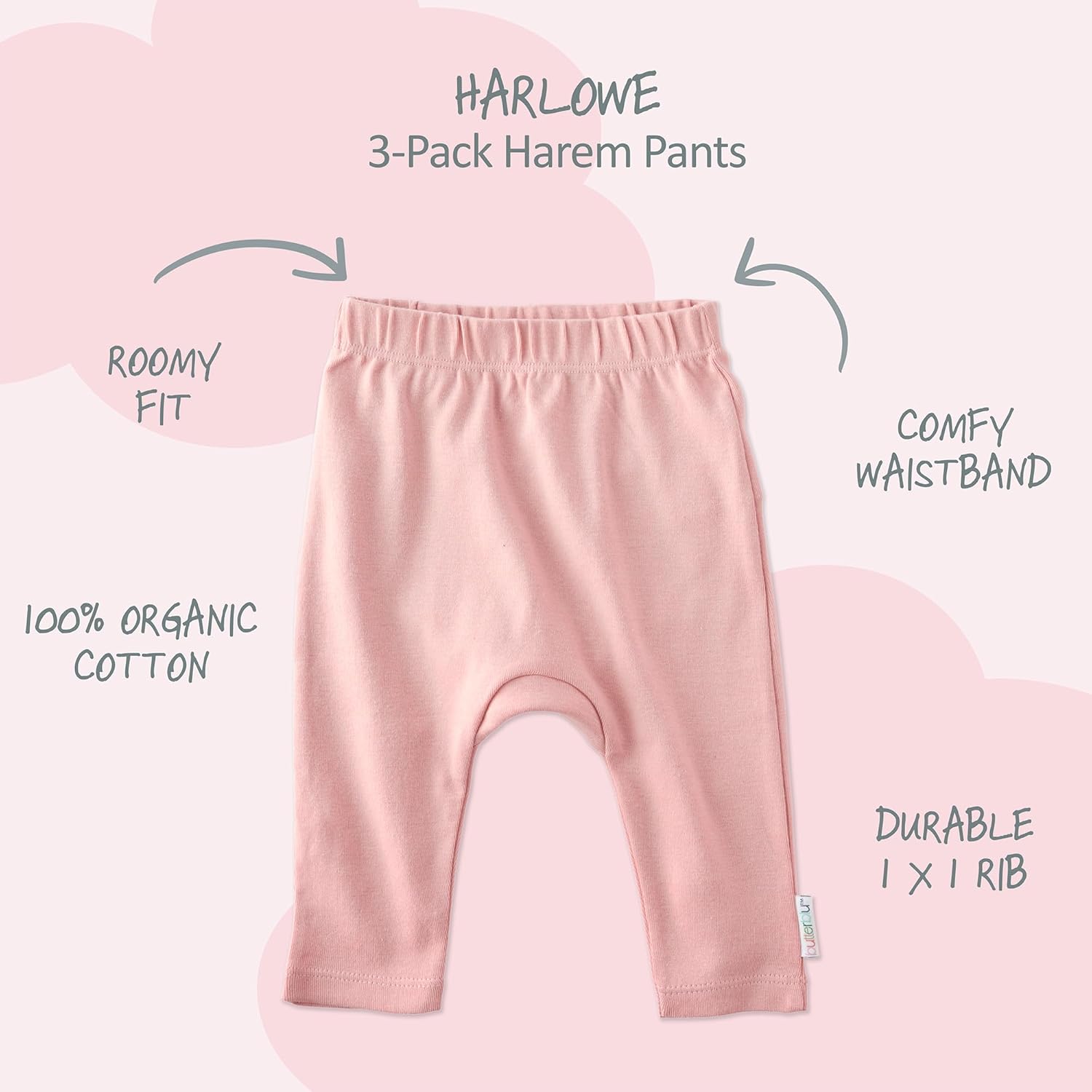 Unisex-Baby Harlowe 3-Pack Pants 100% Organic Cotton for Baby Boys & Girls - Image 2