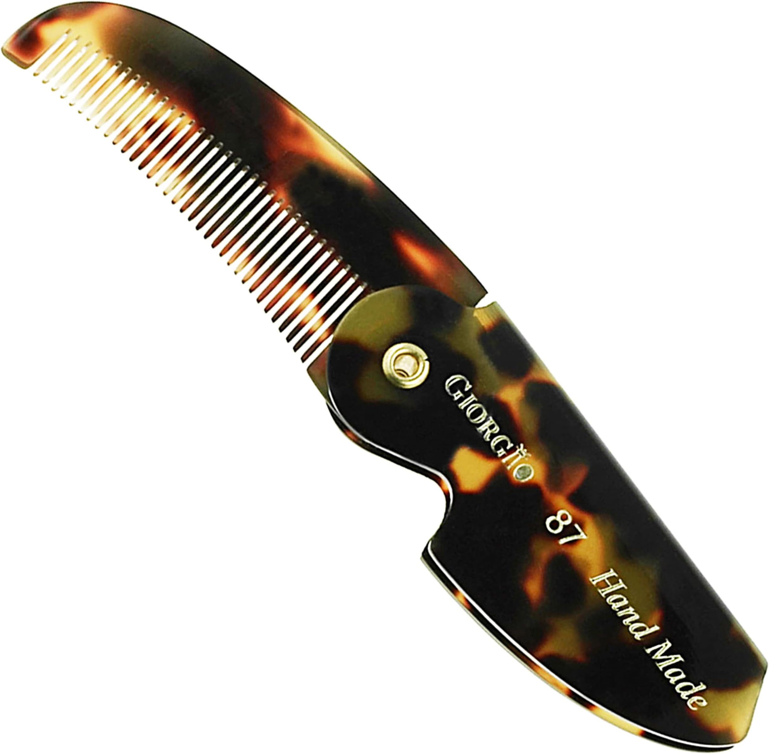 Giorgio G87 Fine Tooth Comb works as a Mustache and Beard Comb for Men - Add to any comb set, Handmade, Saw-cut, Hand Polished Pocket Styling Combs for Everyday Grooming and Hair Care Tokyo (4.5")