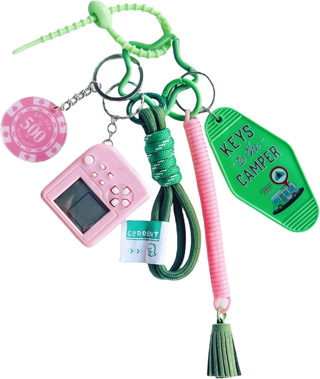 QTMY Cute Games Console Braided Keychain Bag Charms for Handbag Purse Backpack Accessories Bogg Bag,445