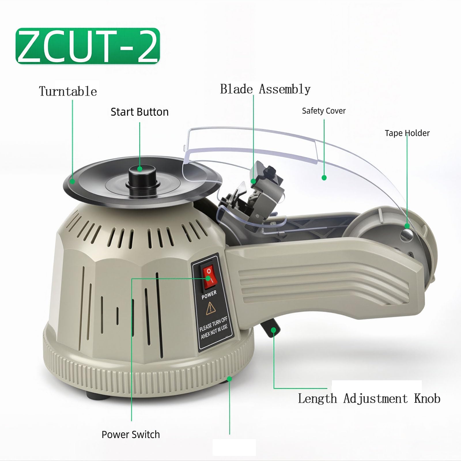 Distributore di Nastro Adesivo, Macchina da Taglio a Disco Rotante, distributore Automatico di Nastro Adesivo con Lunghezza di Taglio da 6 a 60 mm, Nastro Biadesivo Resistente