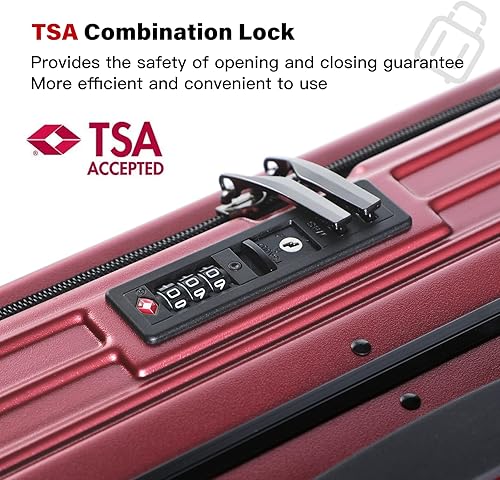 Miniatura 6 de S Unite Star 20 Inch Carry On Luggage with Front Laptop Pocket, Lightweight Hardshell ABS+PC+Aluminum Frame Suitcase with TSA Lock, 360 Spinner