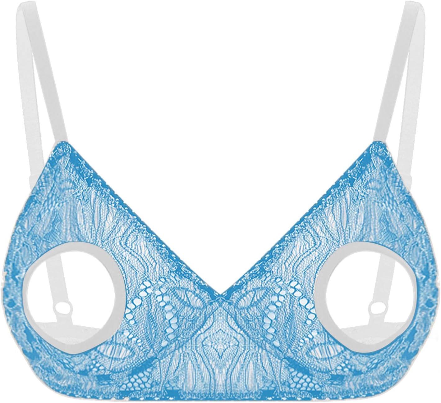 Women's Sexy Lingerie Lace Wireless Nipples Bra Tops Hollow Out Unlined Brassiere Bralette