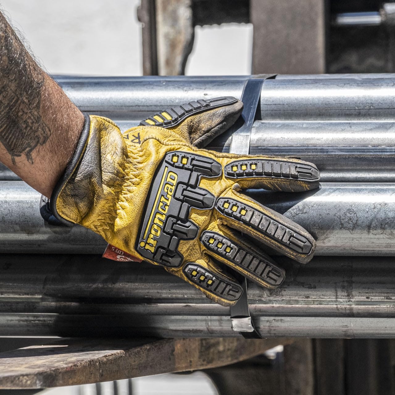 Ironclad ILD-IMPC5-04-L Ultimate 360* corte de cuero conductor W/impacto guantes de trabajo, grandes