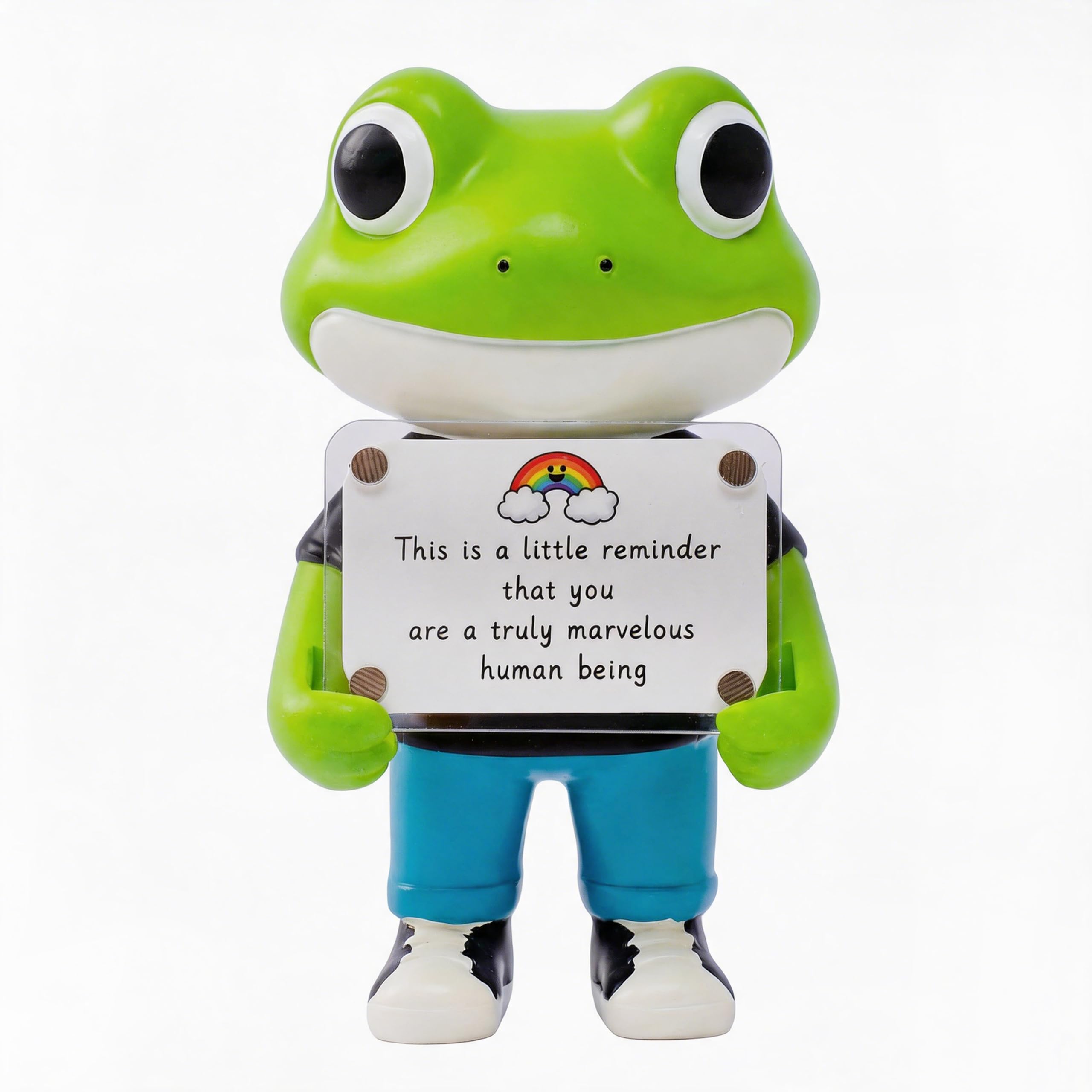 Figurine de grenouille positive en résine peinte à la main de haute qualité