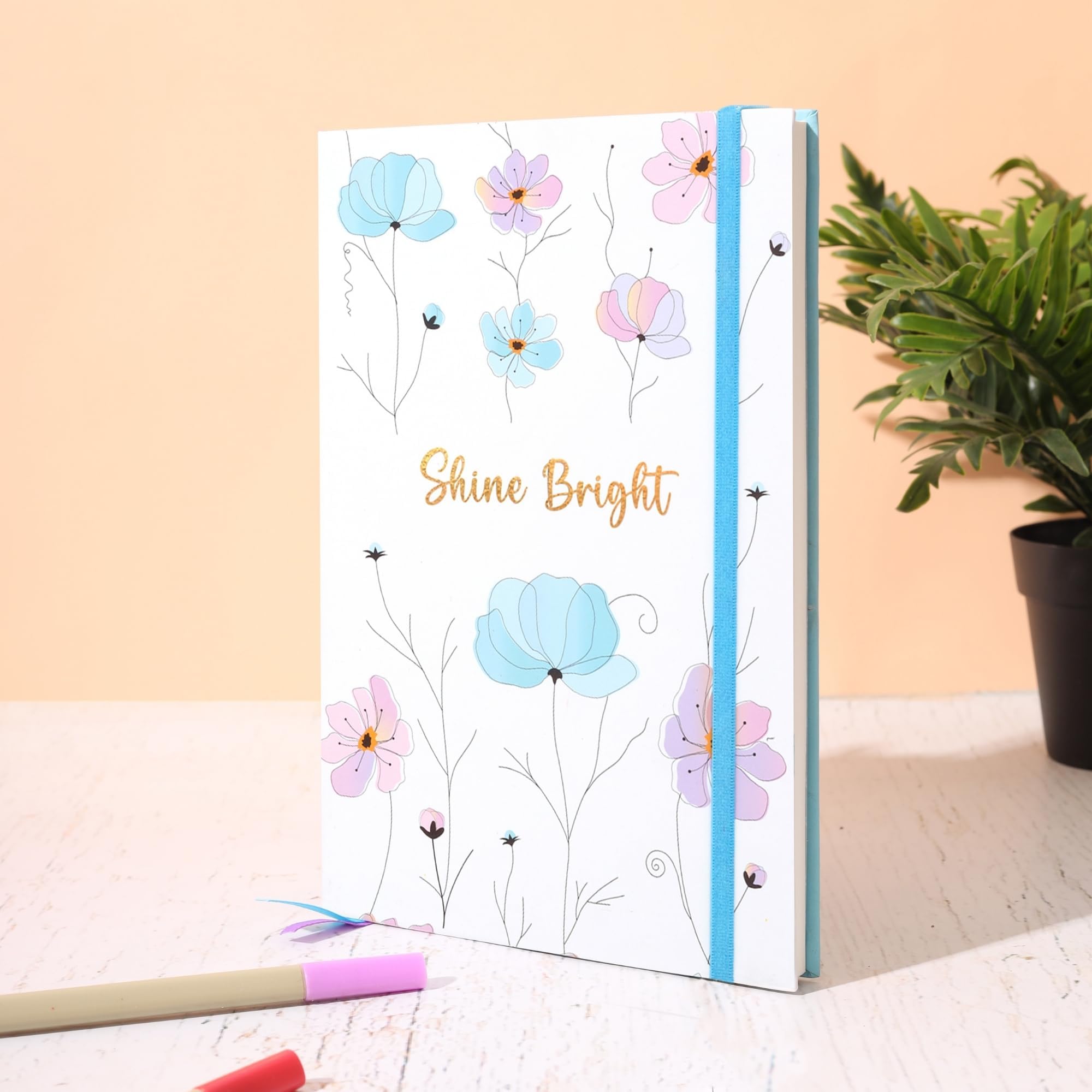 Doodle Makes It Easy! Plan, Organize, Journal: A5 Undated Weekly Planner with Habit Tracker, Ultimate Organizer with Bookmark & Back Pocket, Monthly & Weekly Layouts, 192 Pages - Shine Bright