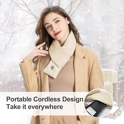 Miniatura 2 de ASLDOIWEH Heated Scarf for Women & Men Christmas Gifts, Electric Heating Scarf with 4000 mAh Power Bank, Neck Heating Pad for Neck Pain, USB