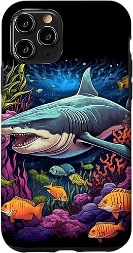 Vista 70 de Funda para iPhone 12/12 Pro Tiger Shark Sea Ocean Underwater Shark Lover