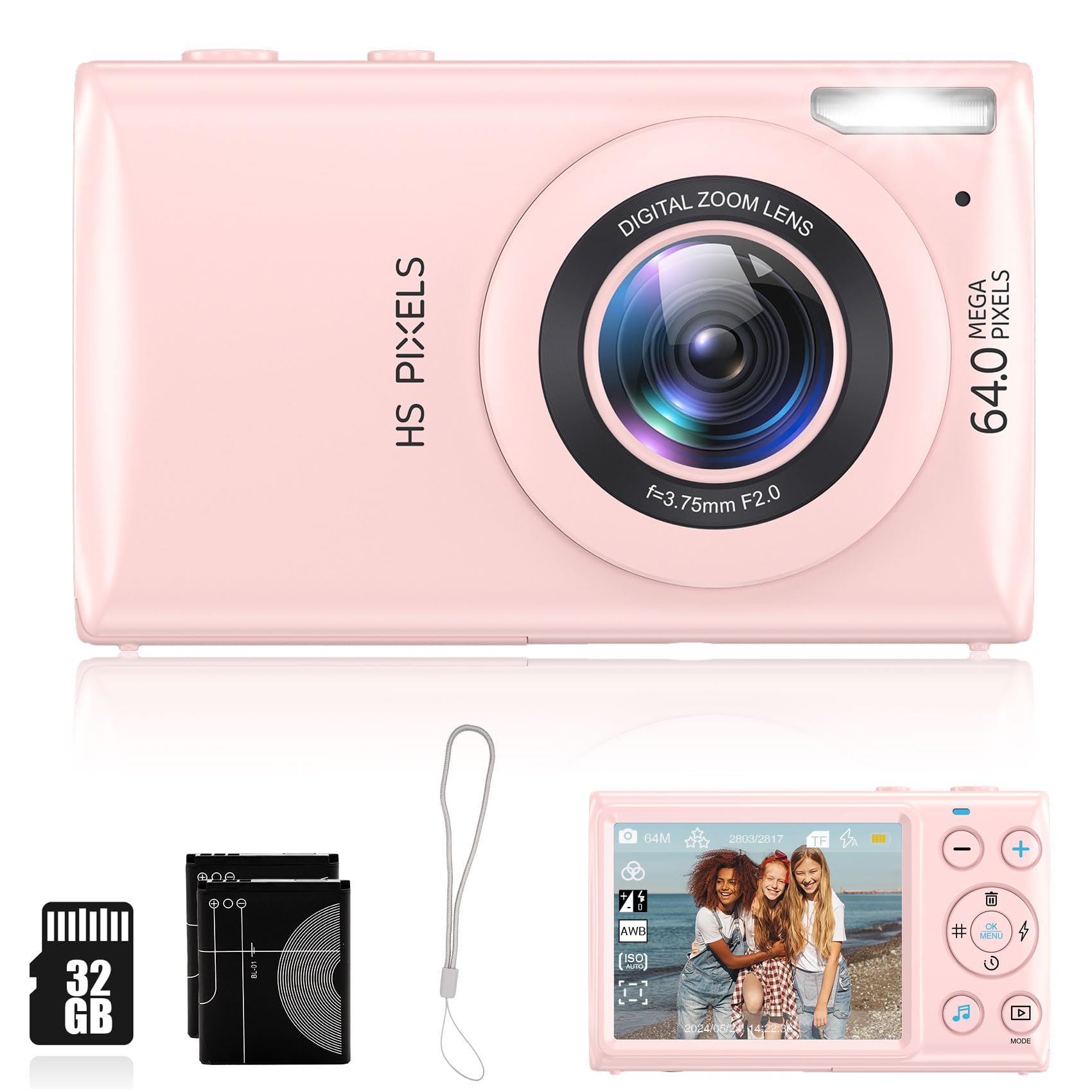 Sheawasy 4K Digital Camera Vlogging Camera Photography And Video 64Mp 18X Digital Zoom Compact Point And Shoot Digital Cameras Autofocus For Boys And Girls,Teens,Beginner,32Gb Included,Pink (B0CZ3YD5WY) Amazon Price History, Amazon Price Tracker