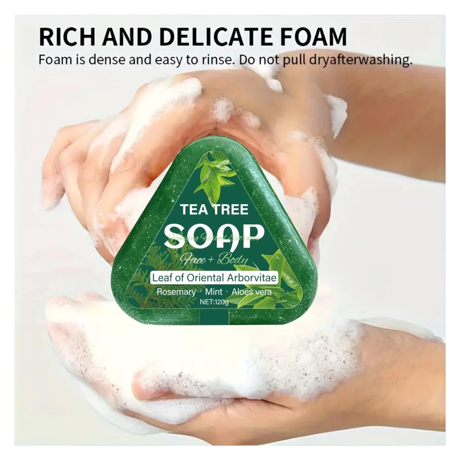 Teebaumseife Teebaum-Shampoo-Riegel 120 g mit Hyaluronsäure | [](2pcs)