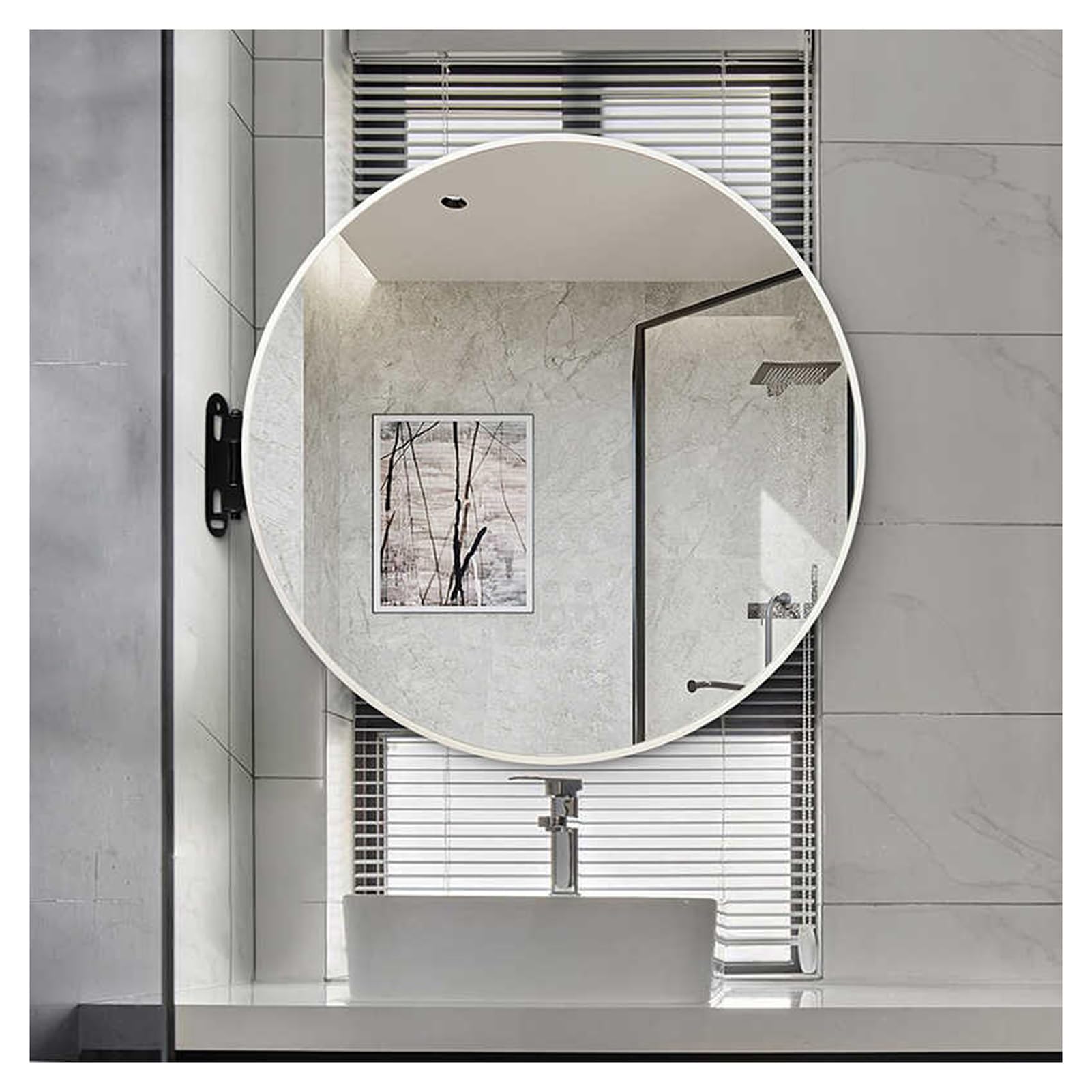 Miroir de maquillage HD rotatif 360° avec bras flexible noir