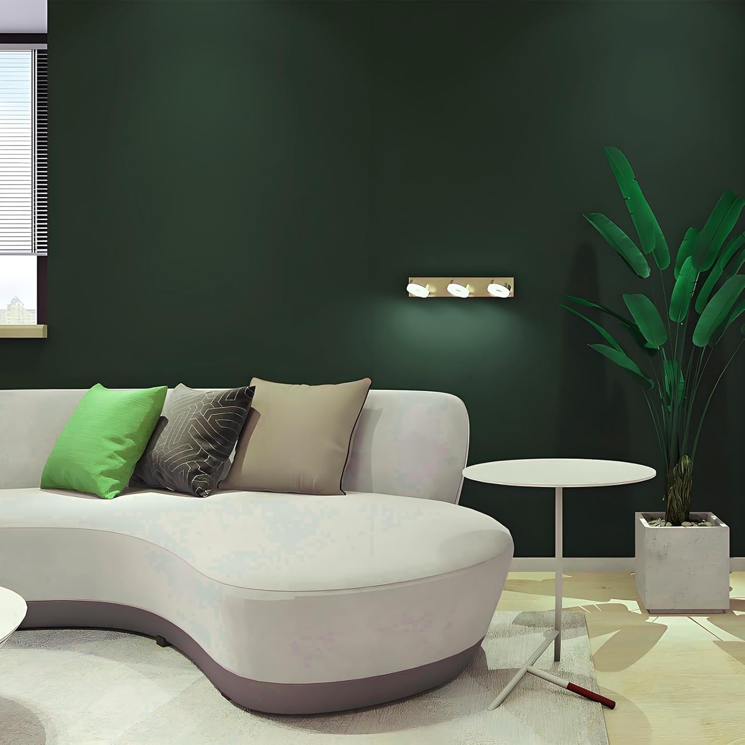 Green Contact Paper 30" x 160" Cabinet Wallpaper Decorative Peel and Stick Removable Wallpaper Self Adhesive Contact Paper Modern for Desk Table Countertops Cabinets Dressers