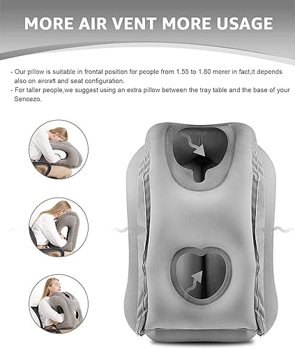 Miniatura 2 de HAIYANLE Almohada inflable de viaje  Almohada de viaje multifuncional para adultos mentón apoyo almohada de viaje cuello almohada para dormir en