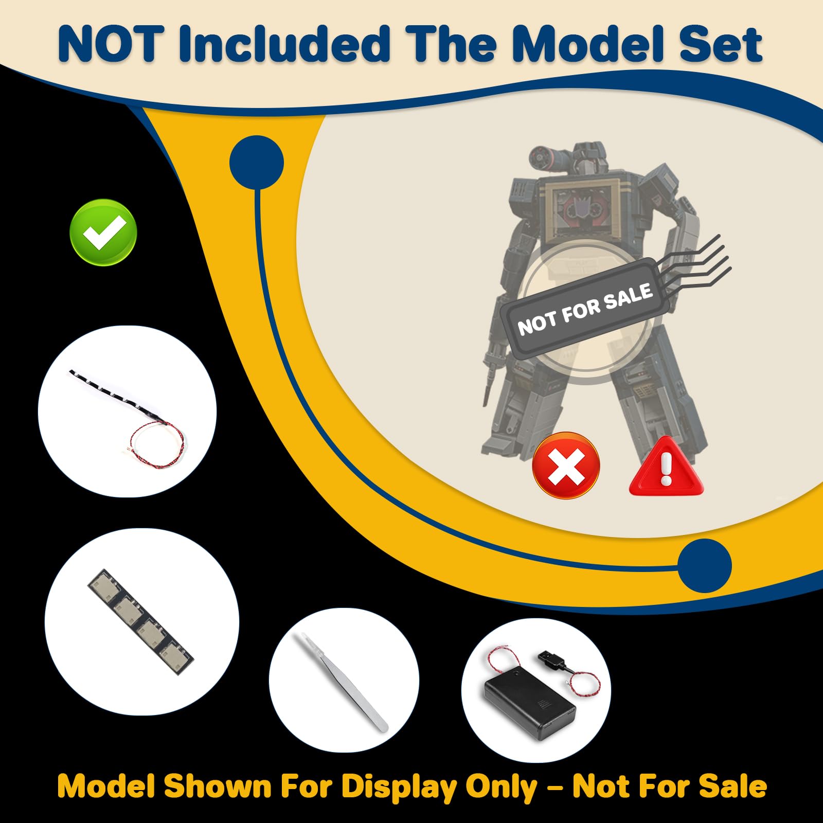 LocoLee Led Light Set Compatible with Lego 10358 Transformers: Soundwave Led Customized RC Version Decoration Lighting Kit Compatible with Lego 10358 Building Blocks Model,Only Lights Set,No Model - Image 2