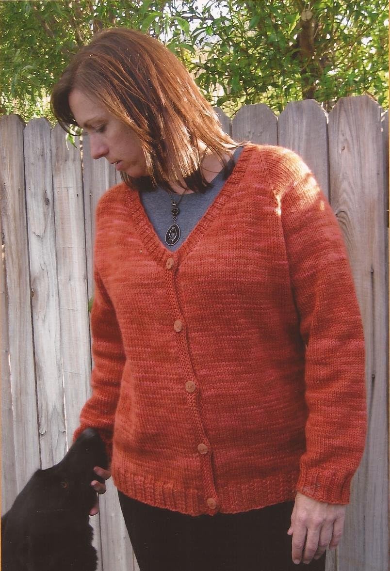 Knitting Pure & Simple Knitting Pattern No. 287 - Plus Size NeckDown Cardigan for Women