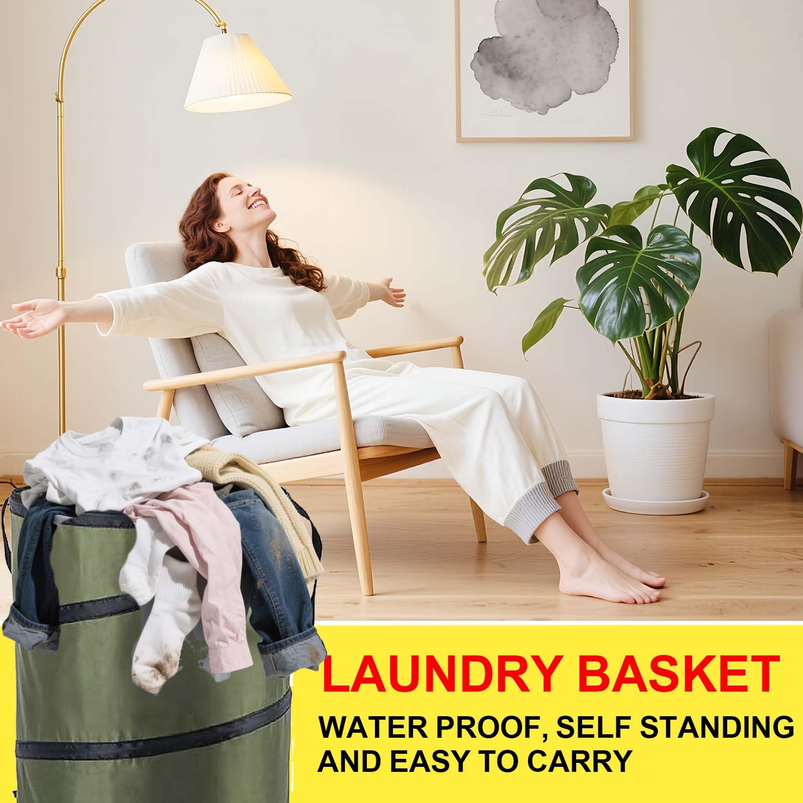 Sac à déchets de jardin et de camping, pliable en tissu Oxford pop-up avec poignées, panier réutilisable pour feuilles et jouets, idéal pour le jardinage, la randonnée, le pique-nique, le soin du
