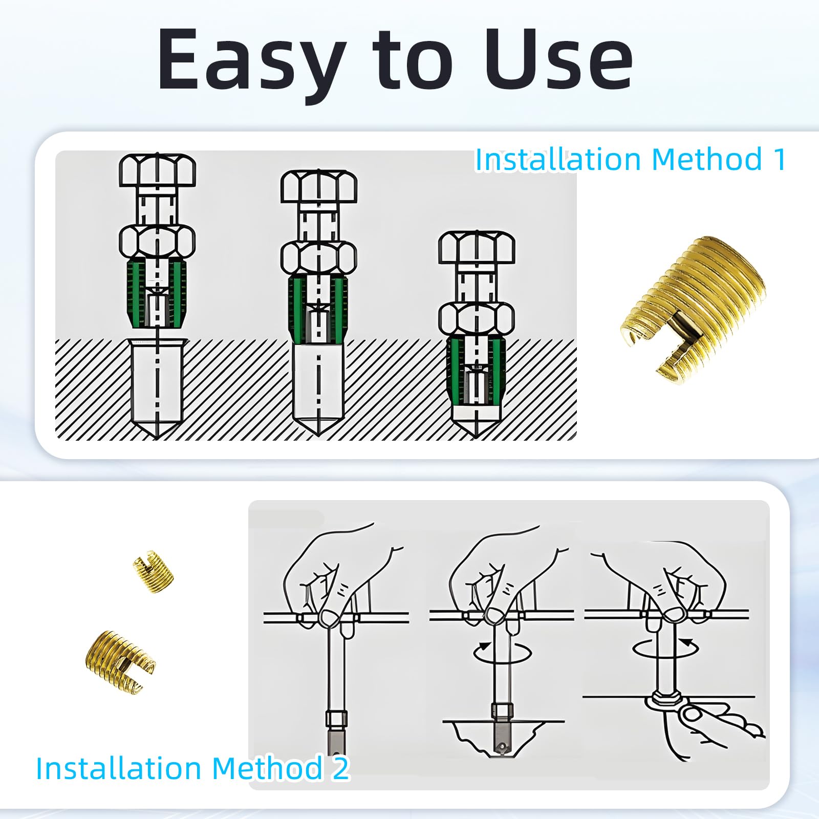 Stainless Steel Thread Inserts - M3-M12 Self Tapping -3 Stainless Steel Thread Inserts - M3-M12 Self Tapping -3