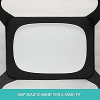 Vista 6 de Sábanas para Pack and Play Ajustables Protector Impermeable Acolchado, Paquete de 2 Almohadillas de Colchón de Corralito Compatibles con Graco Pack