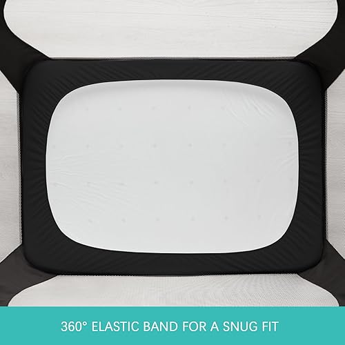 Miniatura 58 de Sábana impermeable para Pack 'n Play acolchada, protector de sábana de 39 x 27 pulgadas, compatible con colchones para bebés plegables y cunas