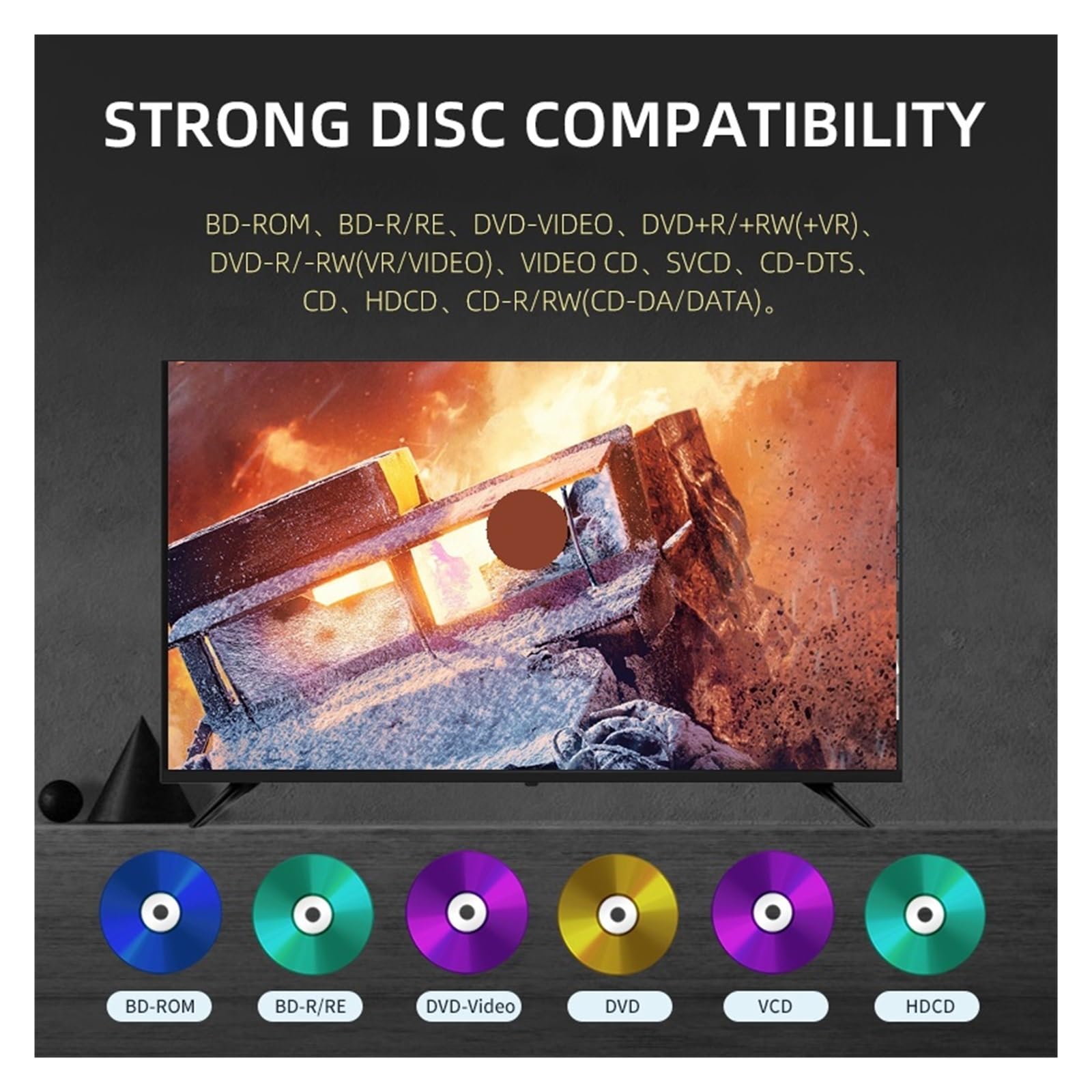 Lettore Blu-ray G4305 portatile con supporto for decodifica 3D, 1080P HD, 7.1 canali, area completa gratuita Veloce e conveniente