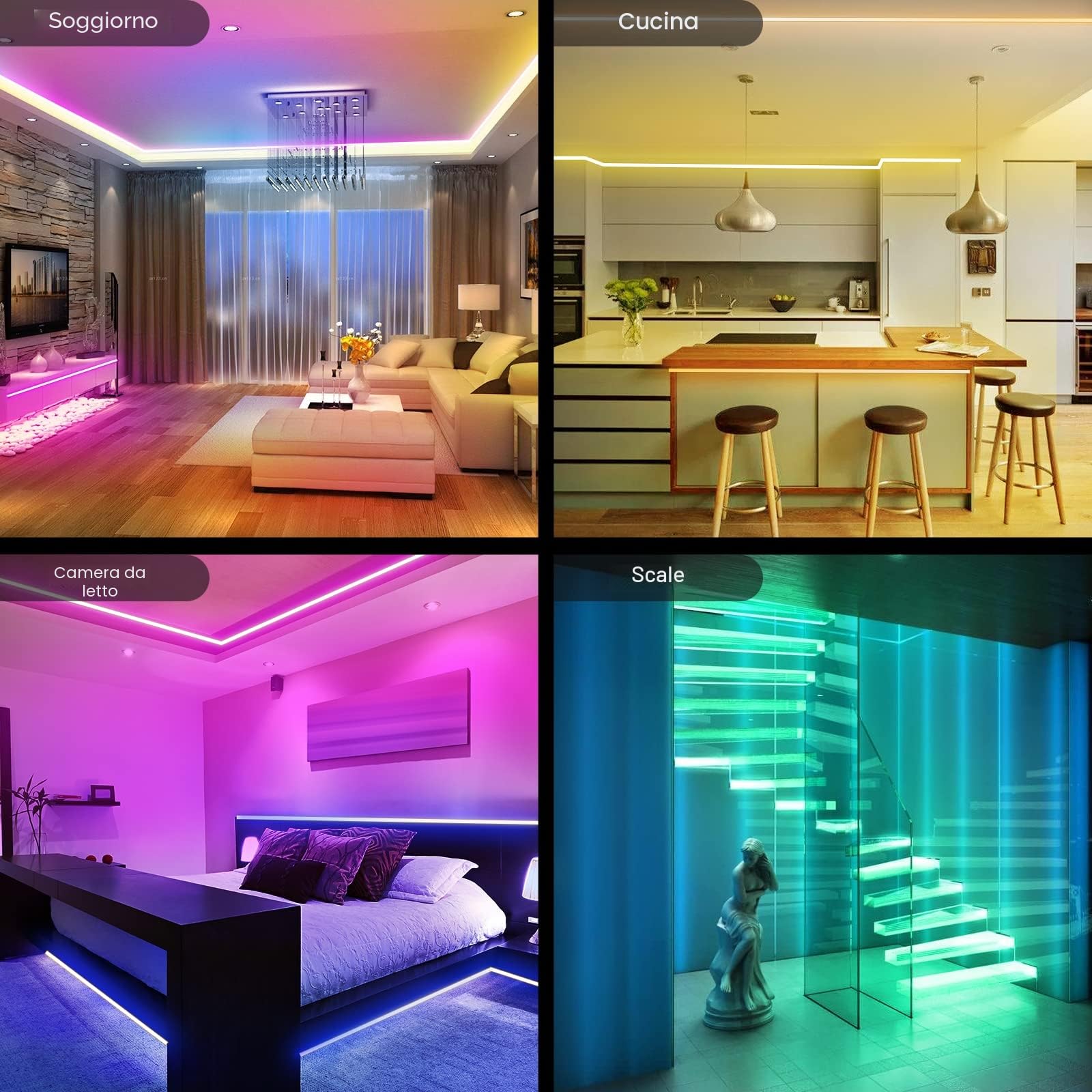 LUXONIC 5M Strisica LED Neon, RGBIC, 24V Silicone Neon Luci LED Flessibile Bluetooth con APP e Telecomando, impermeabile, Sincronizzazione Musicale, Decorazione Esterna/Interna del partito, Festa
