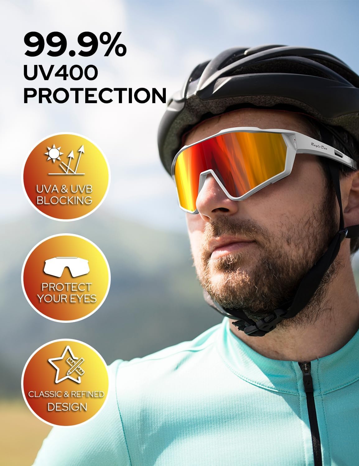 Rayli.Dar Polarized Sports Sunglasses for Men & Women UV400 TAC HD Lenses, Ultra Light TR90 Frame, Cycling Driving Glasses - Image 2