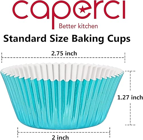 Miniatura 2 de Caperci Moldes para magdalenas de papel de aluminio de oro rosa, tamaño estándar, paquete de 150 unidades, a prueba de grasa y resistentes