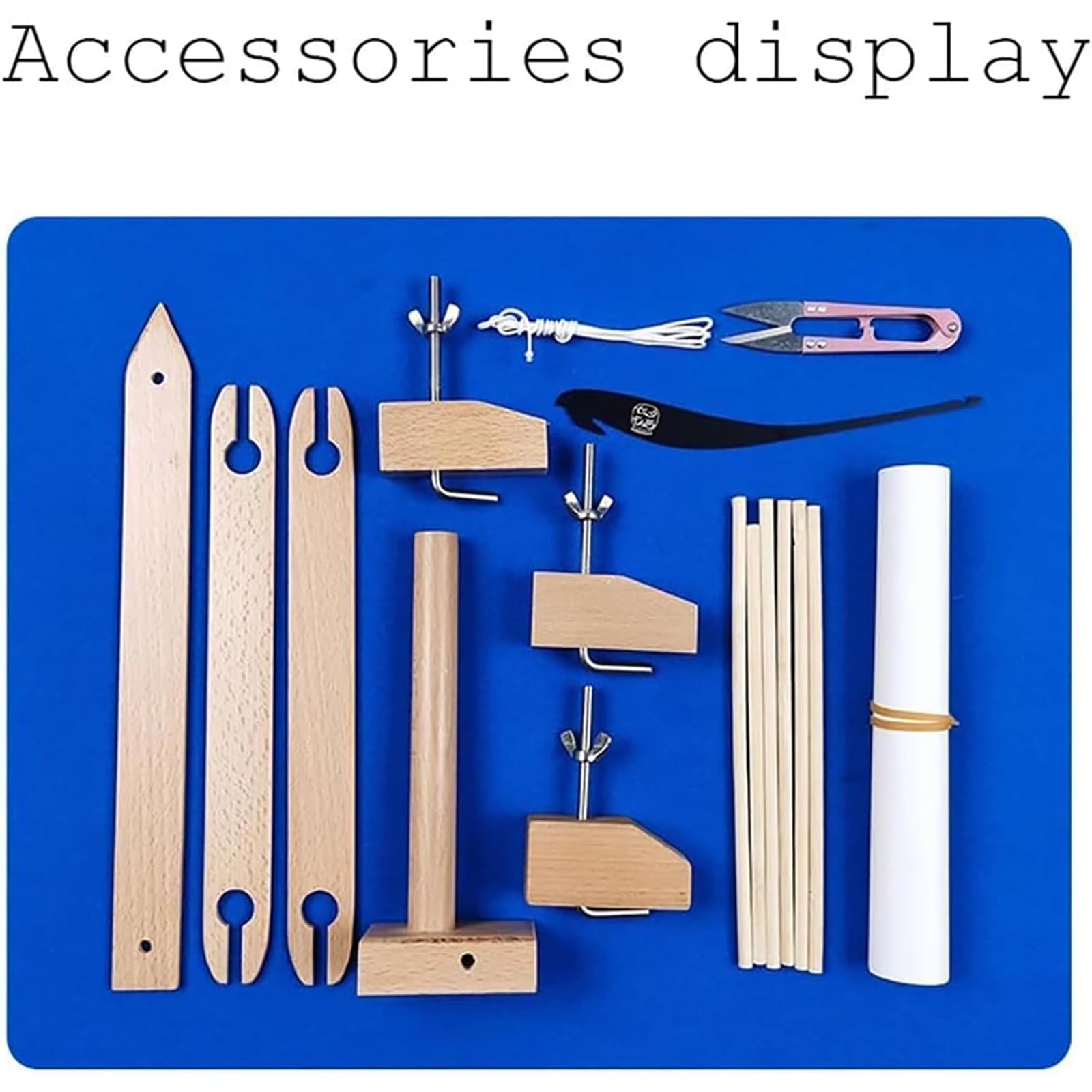 Holz-Handwebstuhl-Set, Schreibtisch-Strickmaschine mit 10 cm starren Hecken, 20 cm Webbreite, Kit für Schals, Teppiche, Taschen