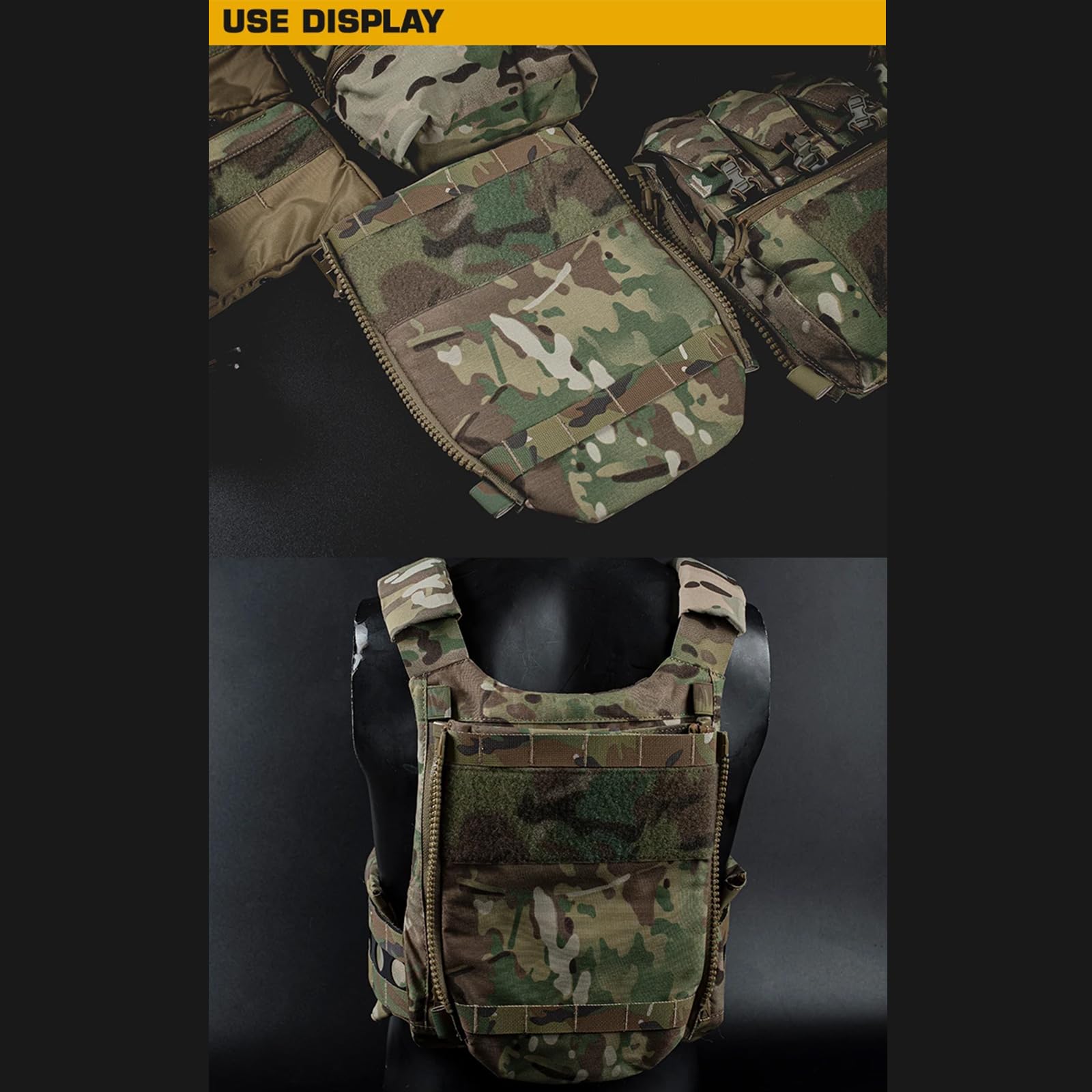 Gilet tattico con pannello posteriore borsa d'acqua con cerniera laterale Airsoft Plate Carrier adattatore MOLLE caccia Airsoft Gear