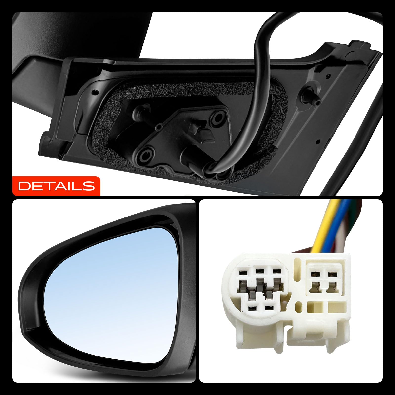 Frankberg Specchietto retrovisore esterno elettrico sinistro 7 Poli | &-Riscaldato, &-Luce lampeggiante; 879400D590; Compatibile con: Yaris P13