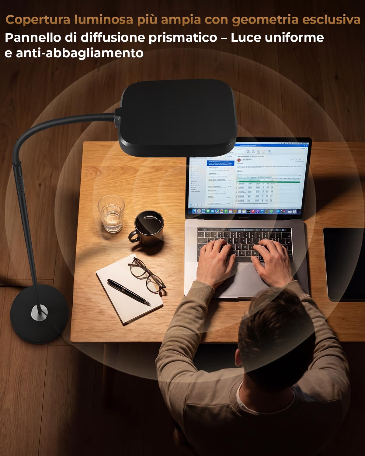 Lampada da terra LED dimmerabile 18W, 1850 lm – Lampada da terra salotto con telecomando, 3000–6500K, piantana moderna con luce regolabile, lampada da lettura