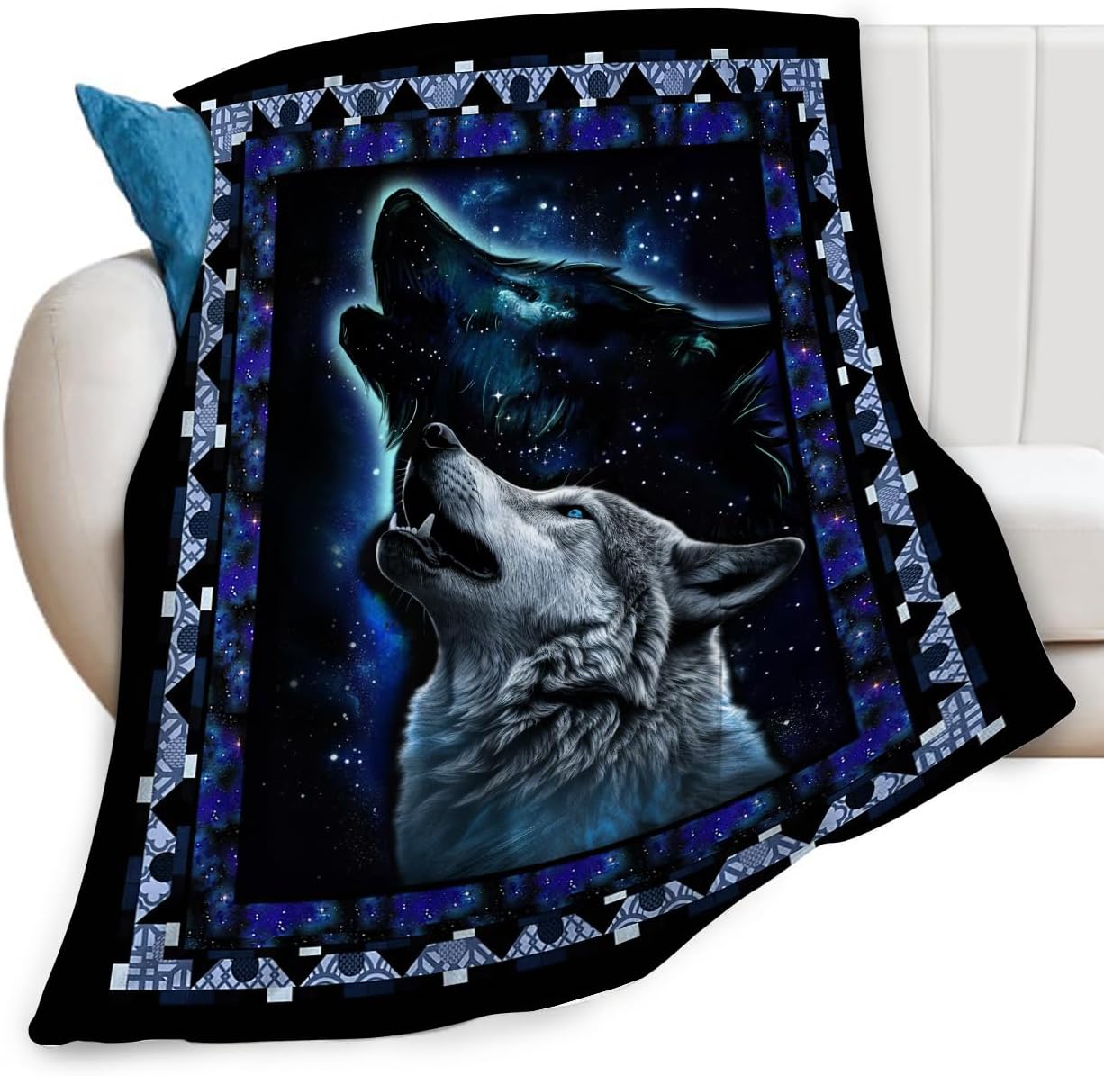 Wolf Blanket Wolfs Print Throw Blankets for Couch Sofa Bed Stuff Decor Lightweight Soft Cozy Fleece Plush Warm Flannel Bedding Blanket for Girls Boys Kids Teen Man Women Adults 40"x50"