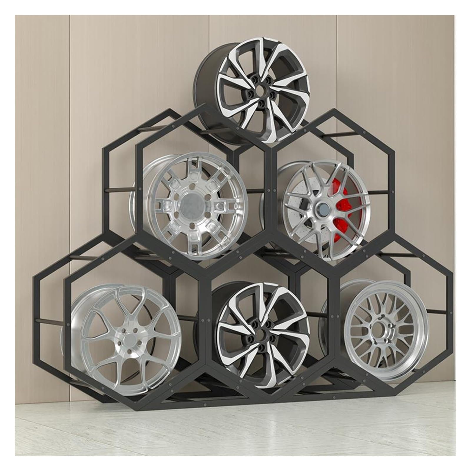 JYHHGDS Tire Storage Rack,Commercial Tyre Rim Display Stand Holder Large Capacity Floor-Standing, Retail Stores/Automobile Repair Store/Exhibition Car RIE/Wheel Rim Rack Organize